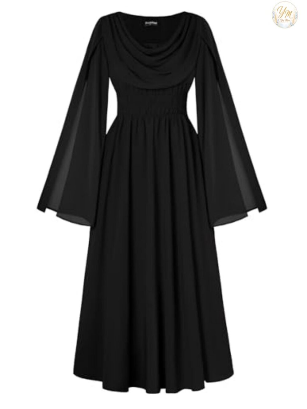 Renaissance Dress Split Bell Sleeve Medieval Maxi A-Line Women Costume